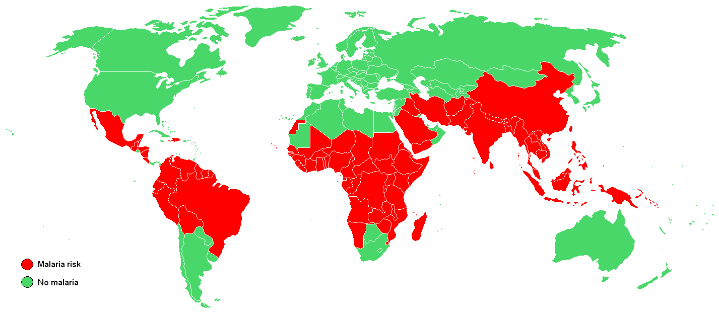 Распространение малярии