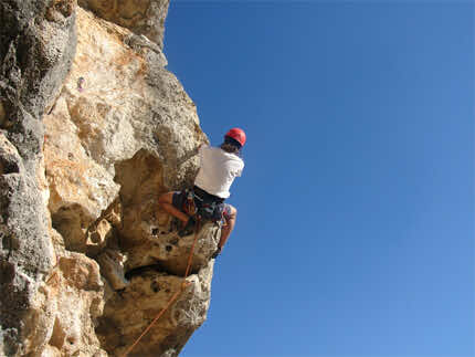 rock climbing man